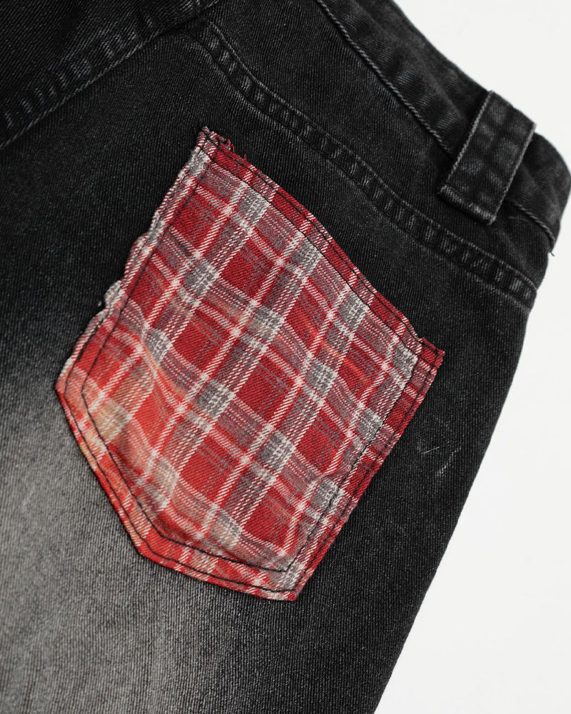 Vintage washed denim trousers