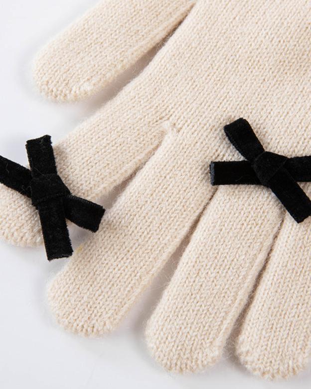 Cute warm five-finger gloves