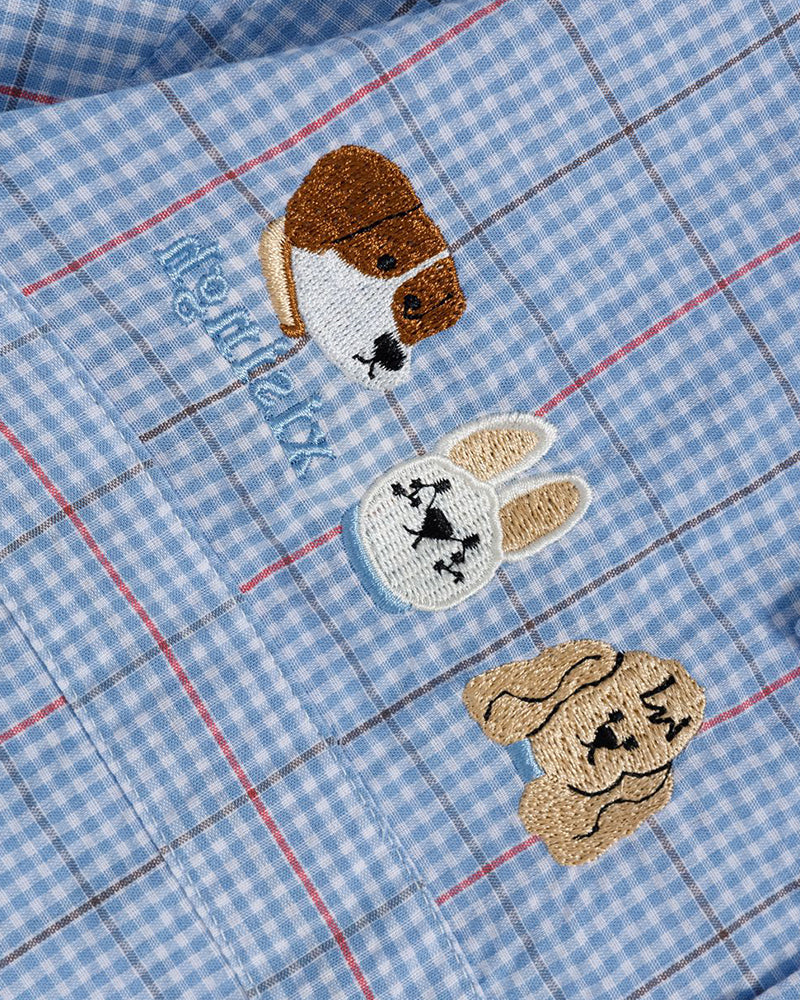 復古格紋短袖襯衫