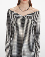 一字領條紋長袖（女款）