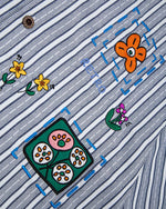 撞色條紋短袖襯衫