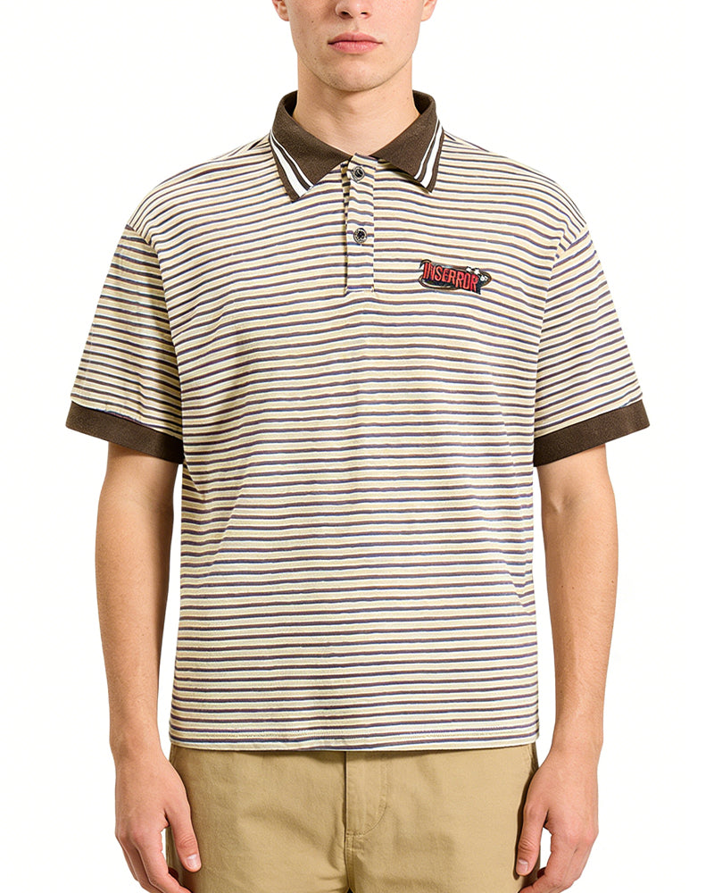 復古撞色條紋短袖