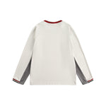 Retro patchwork round neck long sleeves