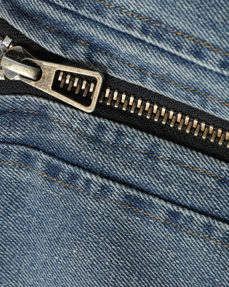 Patchwork cotton-padded denim jacket