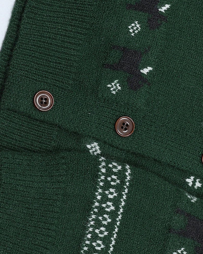 Striped knit cardigan with a relaxed feel (women's)