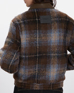 retro plaid contrast coat