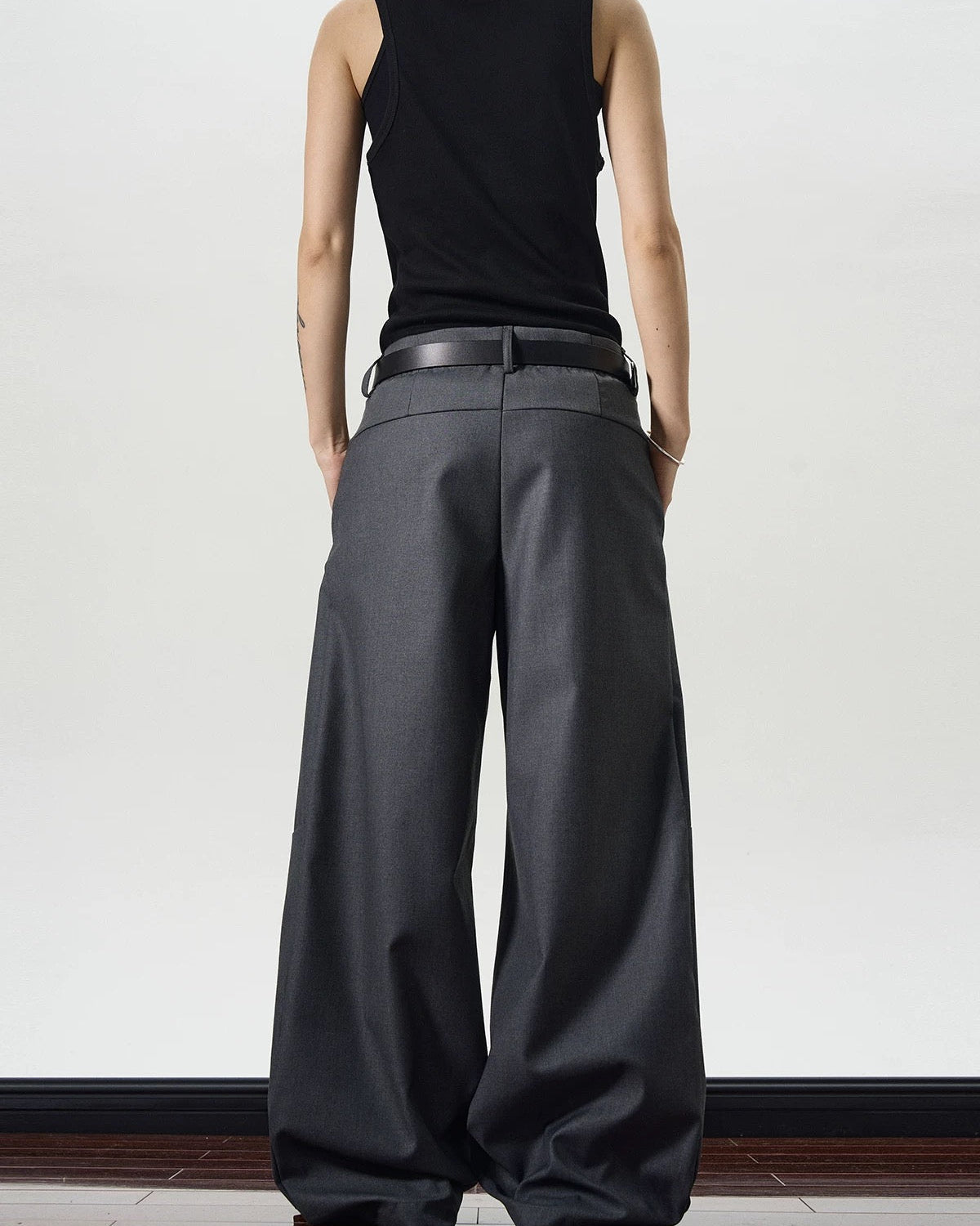 Retro loose straight casual pants