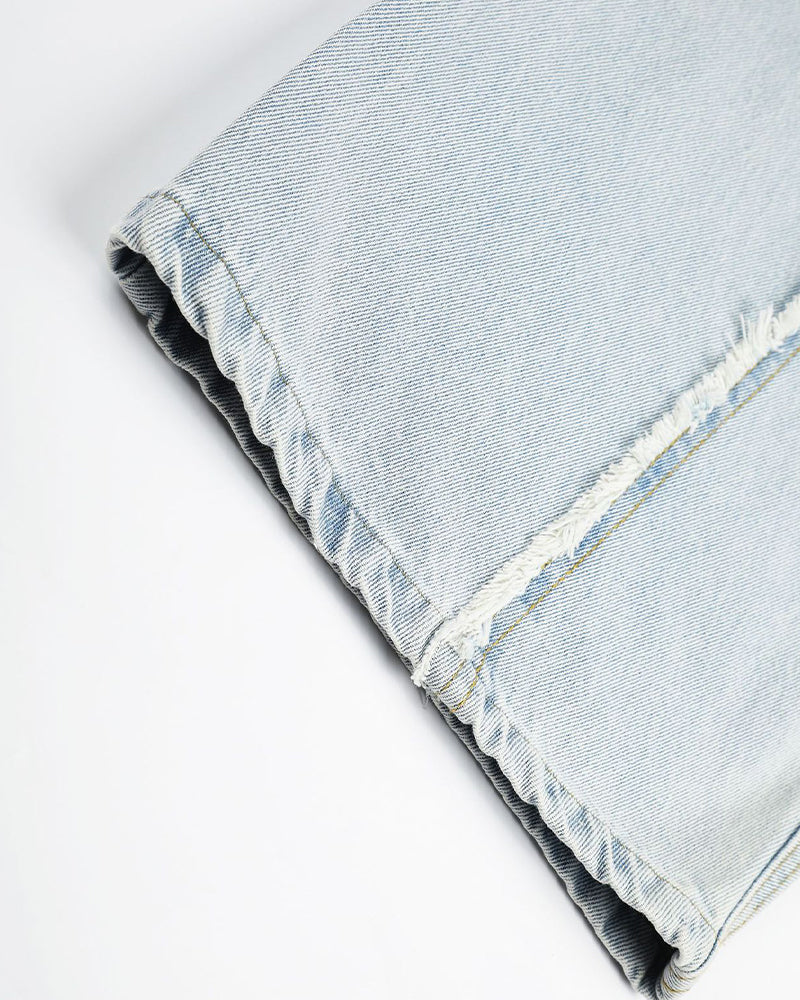 Ripped and frayed jeans