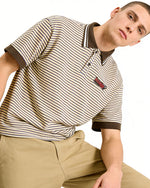 復古撞色條紋短袖