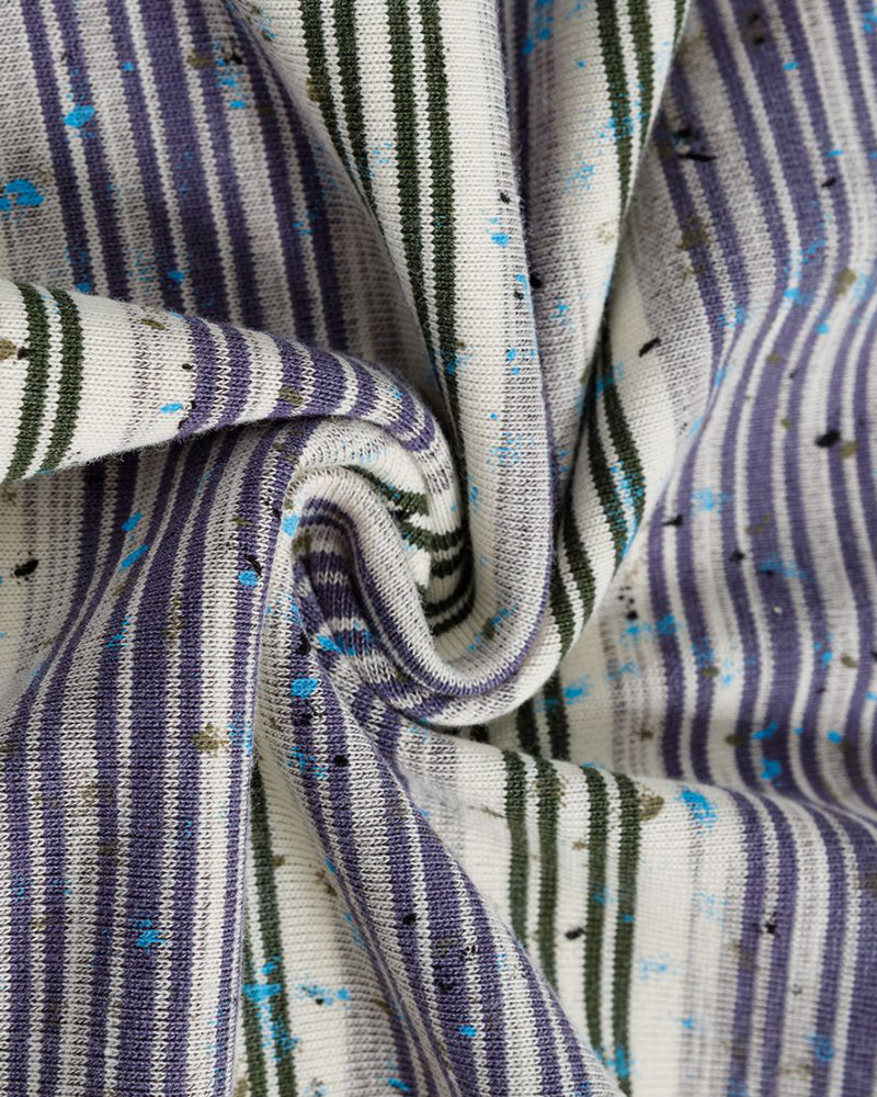 대조적인 줄무늬 짧은 소매