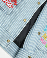 Colorful letter denim jacket