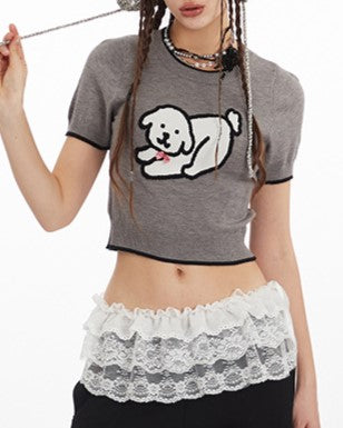 Puppy short sleeve crew neck