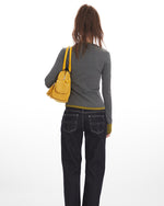 Faux two-piece slim-fit long-sleeved top (women's)