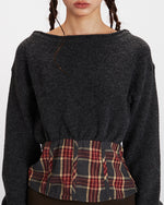 짧은 패치워크 스웨터 (여성용)