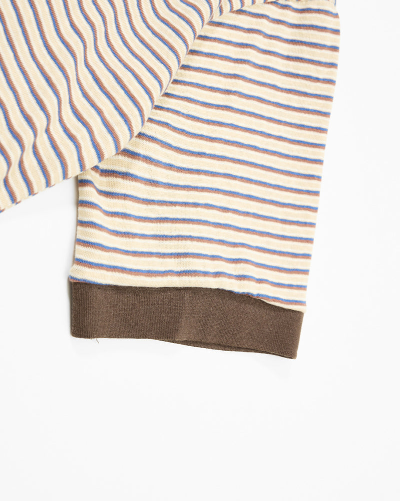 復古撞色條紋短袖