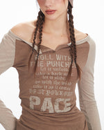 一字領復古印花長袖（女款）