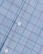 復古格紋短袖襯衫