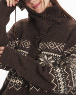 Horn button loose knitted jacket