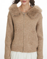 修身連帽針織衫外套（女款）