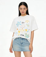 바다 자수 반팔