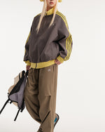 Retro sports style contrast color jacket