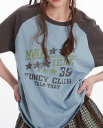 컬러블록 프린트 반팔