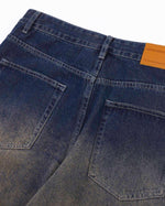 Heavy gradient denim trousers