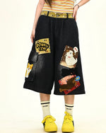 Embroidered Puppy Shorts