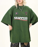 Lettering print crew neck short sleeves