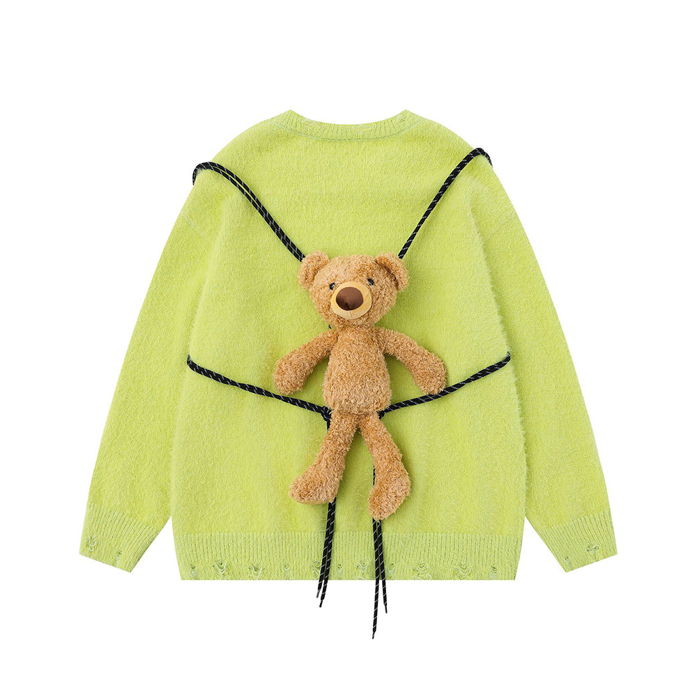 雙肩包玩偶情侶針織衫