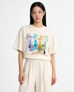 Creative vase print short-sleeved shirt