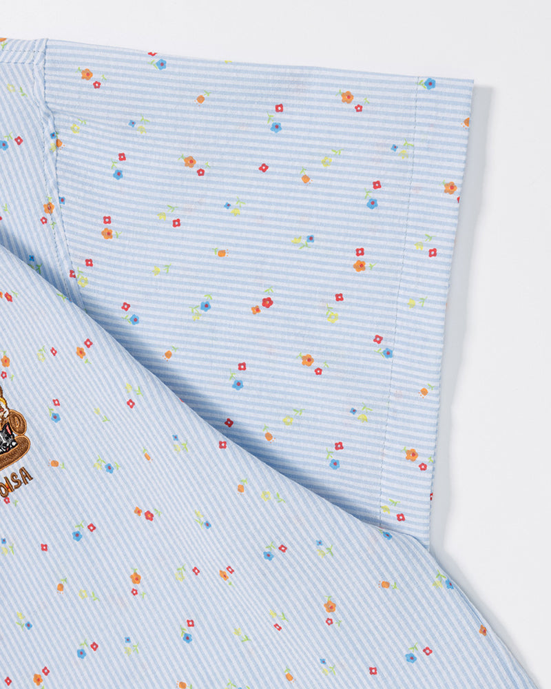 卡通刺綉短袖襯衫