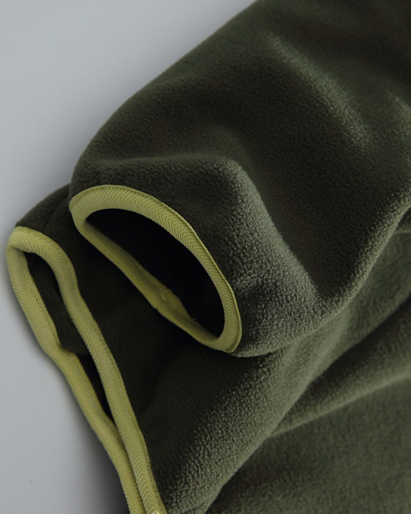 Casual stand-up collar fleece-lined sweatshirt