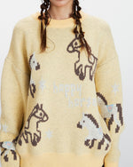 Crew neck knit sweater