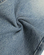 Distressed washed straight jeans