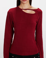 Openwork casual long-sleeved top (long sleeves)