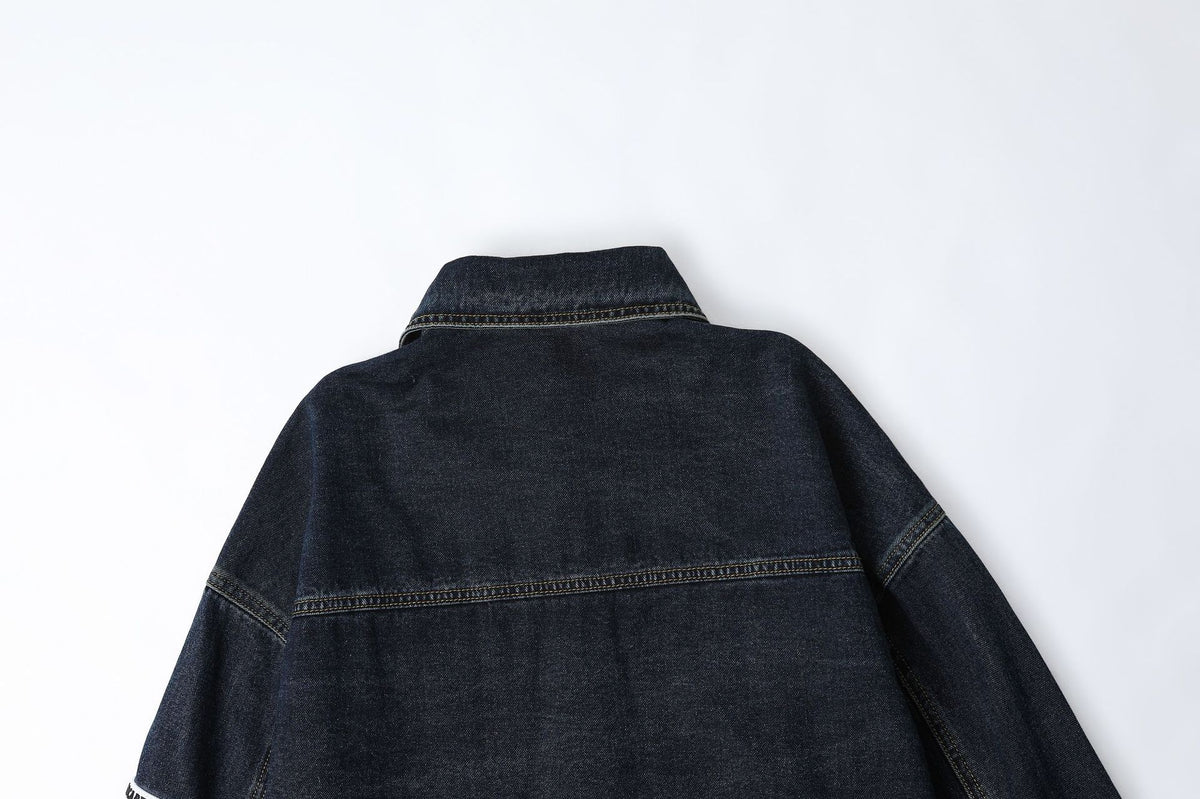 Retro simple denim long sleeve shirt