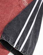 做舊拼接短袖襯衫