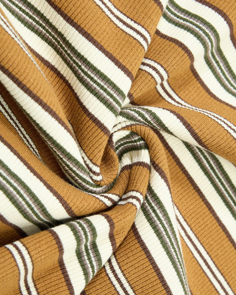 復古撞色條紋短袖