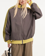 Retro sports style contrast color jacket
