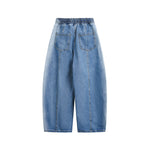 拼接撞色寬鬆牛仔褲