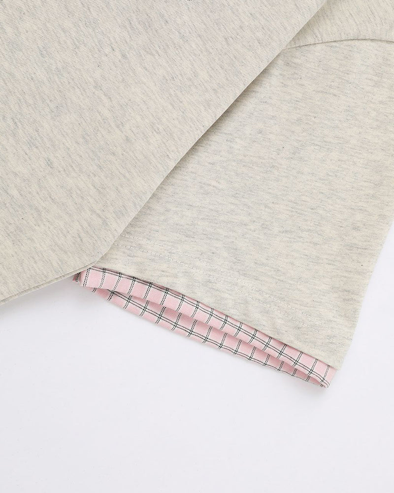 가짜 투피스 스플라이스 반팔 셔츠