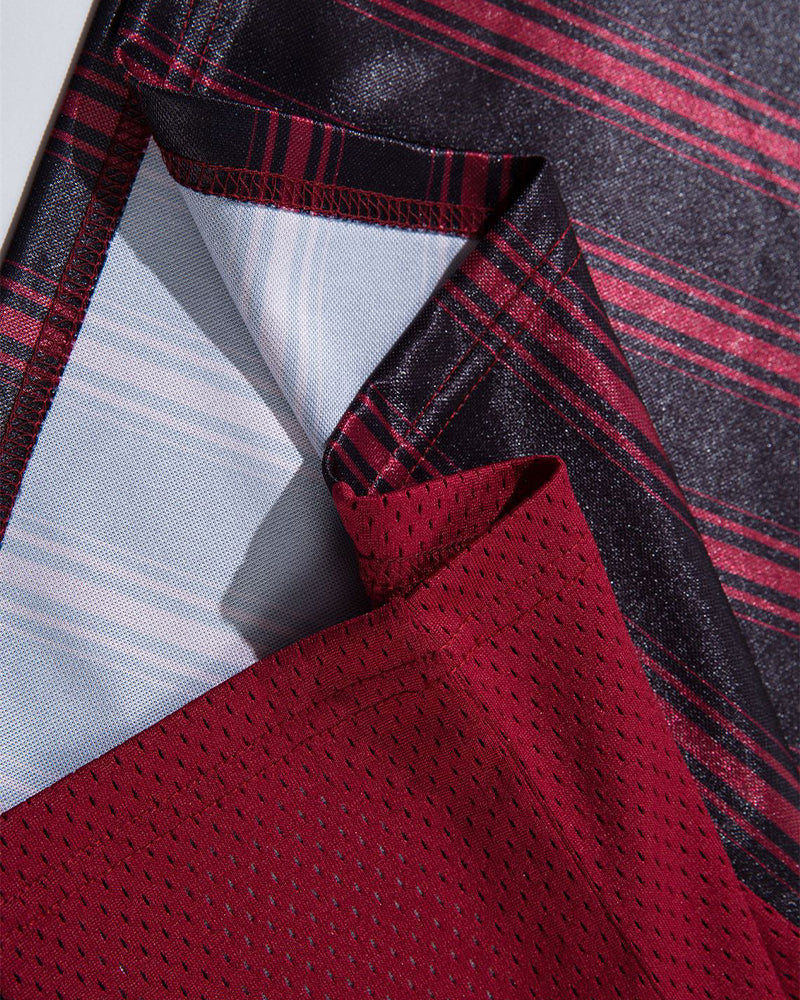 Vertical stripe print short sleeves