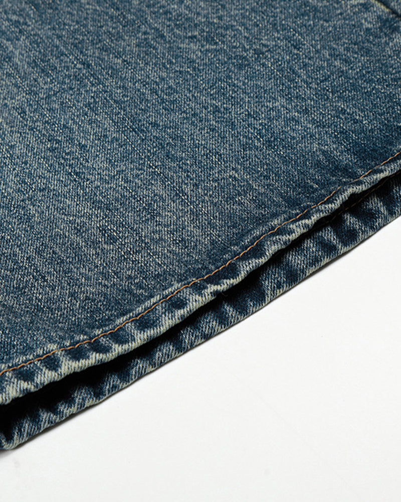 디스트레스드 스트레이트 레그 팬츠