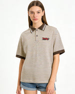 復古撞色條紋短袖