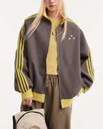 Retro sports style contrast color jacket