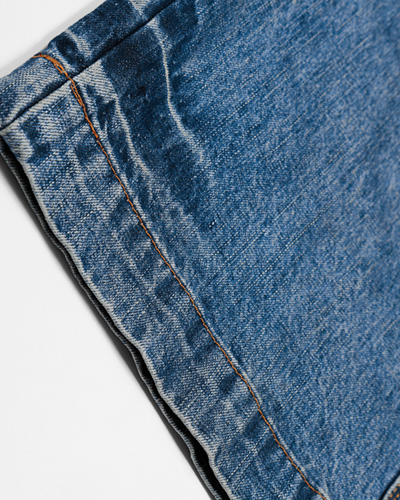 做舊休閑直筒褲