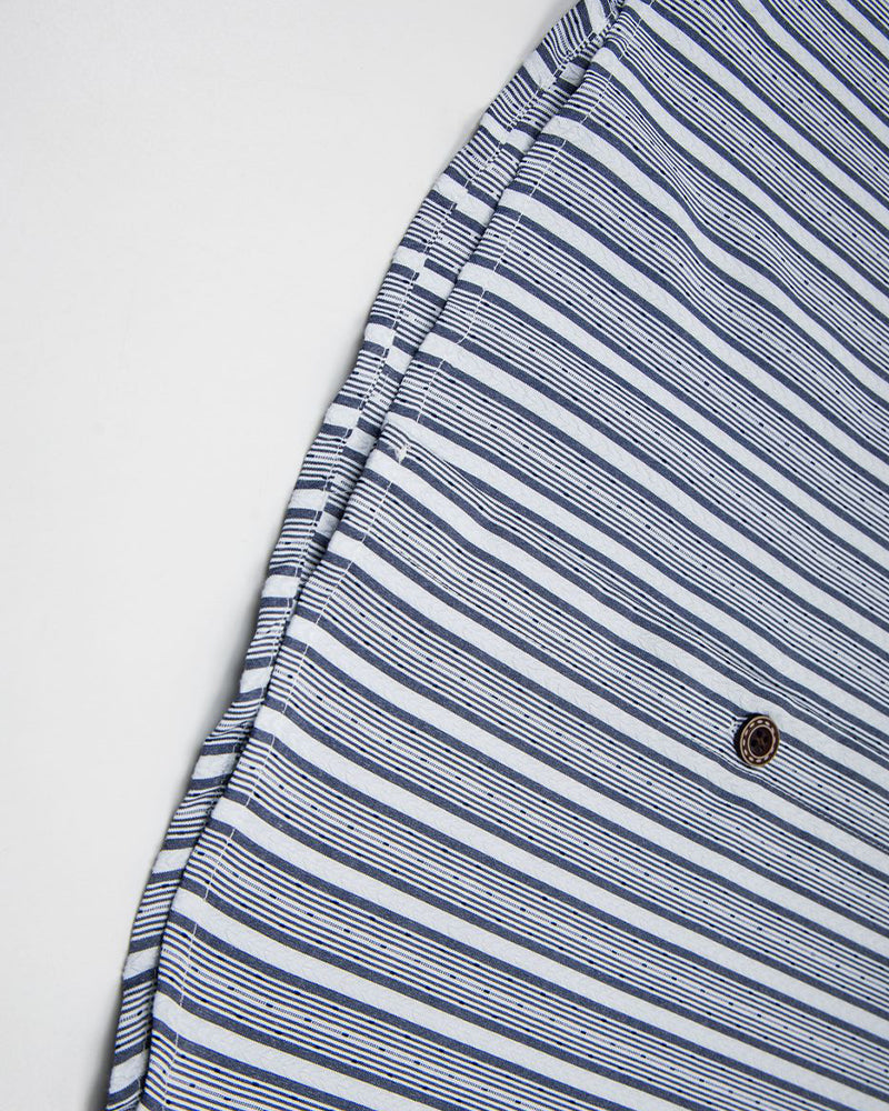 撞色條紋短袖襯衫