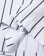 레트로 대비 스트라이프 반소매