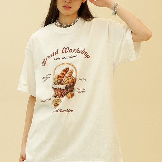 American retro cartoon print short sleeves